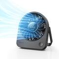 Aecooly Mini Portable USB Desk Fan, Small Enough to Hold 4.2 in Mighty Desktop Fan, USB & Battery Powered Quiet Table Fans, 4 Speeds Rechargeable Personal Fans for Home, Office, Travel, Gifts -Black