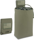 Tactical Dump Pouch for Battle Belt & MOLLE Systems | Foldable Mag Pouch with Drawstring Closure | for Hunting, Duty, Paintball | Includes Flag Patch