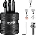 NEEWER Action Camera Tripod Mount Adapter Compatible with GoPro Hero 13 Go Pro 12 11 10 9 Black DJI Osmo Action 5 Pro 4 3, 360° Swivel 1/4"-20 to 3 Prong Mount for Standard 1/4 Accessories, GP-89