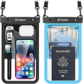 Rynapac [Up to 10" Large Waterproof Phone Pouch - 2 Pack IPX8 Waterproof Phone Case for iPhone 17 16 15 Pro Max Galaxy S26 Ultra, Touchscreen & Underwater Photography, Beach Cruise Travel Essentials