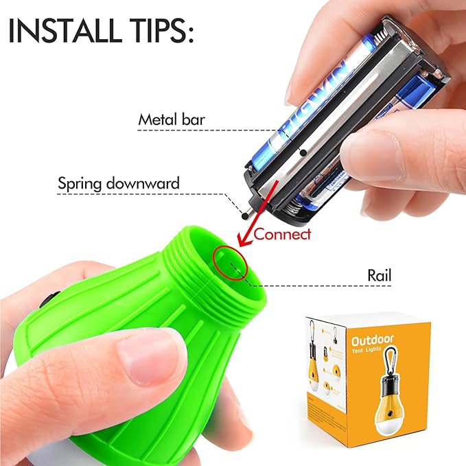 FLY2SKY Tent Lamp 5 Packs Portable Tent Light Clip Hook Hurricane Emergency Lights LED Camping Light Bulb Camping Tent Lantern Equipment for Camping Hiking Backpacking Fishing Outage