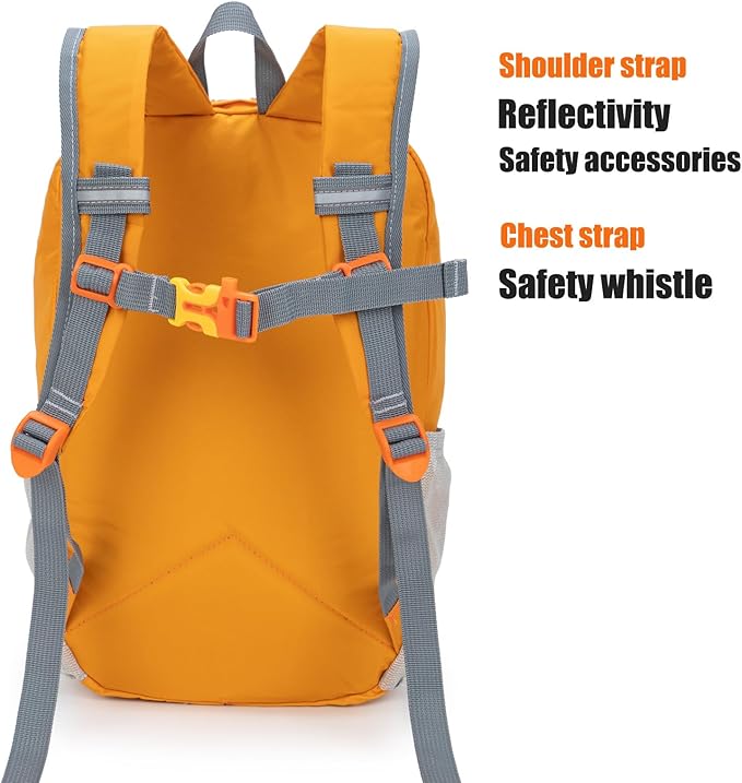 IVYGREEN Little Kids Hiking Backpack for Boys or Girls, Small Daypack for Camping or Travel (Orange, Small)