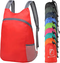 20L Ultra Hiking-Daypack Lightweight Foldable Travel Packable Backpack for Camping Cycling Outdoor,red