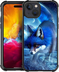 for iPhone 15 Plus Case, Snowy Mountain Fox Lake Pattern Graphic Design Girl Boy Soft Silicone Hard Acrylic Shock Protection for iPhone 15 Plus