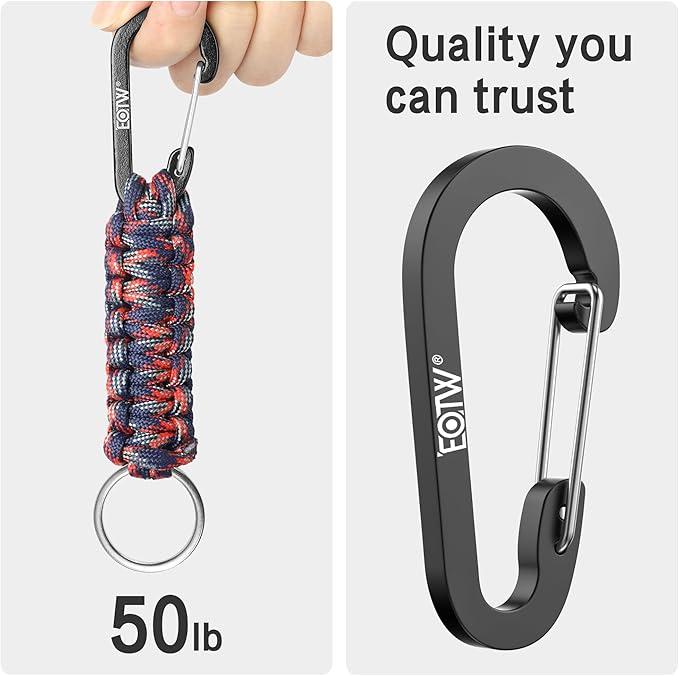 EOTW Paracord Keychain for Men Women Paracord Carabiner Backpack Keychain with Aluminum Clip for Camping Hiking Outdoor Gear
