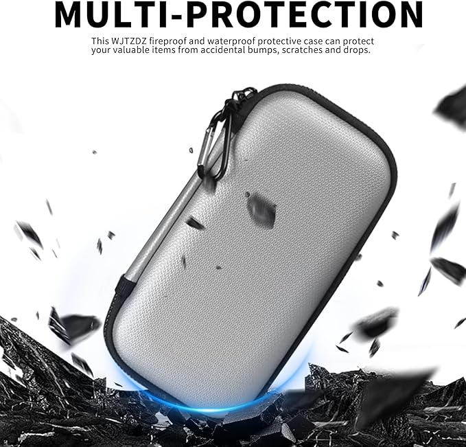 6500°F Hard Fire-Resistant Power Bank Case,Waterproof Electronic Organizer Travel Bag,Shockproof EVA Carrying Case for Cell Phones/Earbuds,Travel Gadgets for Cables,SD Memory Card,Camera Chips