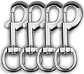 Garwor 4Pcs Heavy Duty Chrome Swivel Snap Hooks with Spring,Flag Hooks 0.77"x3.38",Pet Buckle Multipurpose Dog Leashes Key Chain for Linking Pet Leash & Collar,DIY Crafts