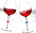 Floating Wine Glasses for Pool with Charms Tags, Shatterproof Poolside Wine Glasses, Floating Cup With Stem, Drinking Glasses for Pool, Unbreakable Wine Cup & BPA-free (16 Oz, Set of 2)