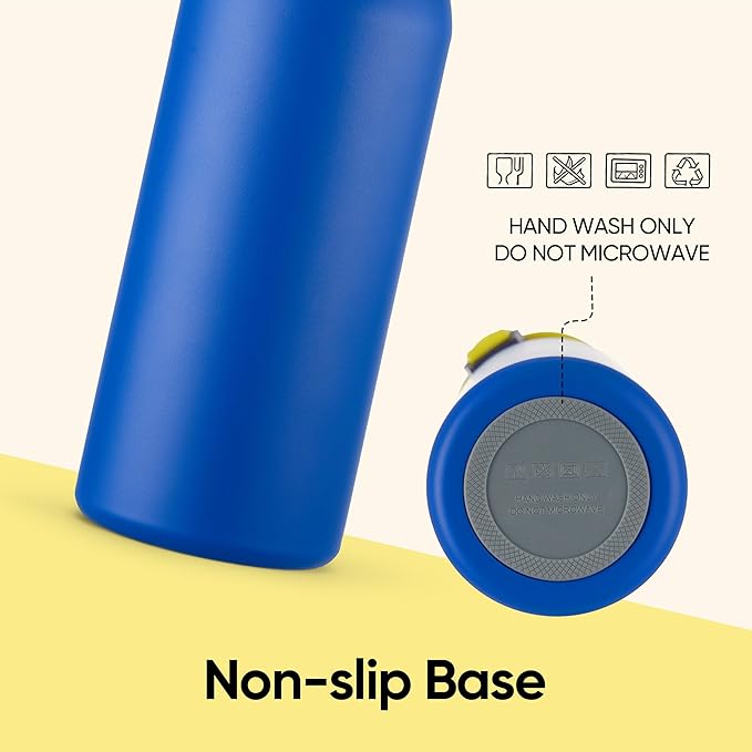 Fijinhom 24 oz Insulated Water Bottle with 2-in-1 Straw and Spout Lid, Stainless Steel Double Wall Vacuum Flask, Sports Water Bottle Keeps Cold 24H, Leak Proof for Gym, Outdoor, Travel (Blue)