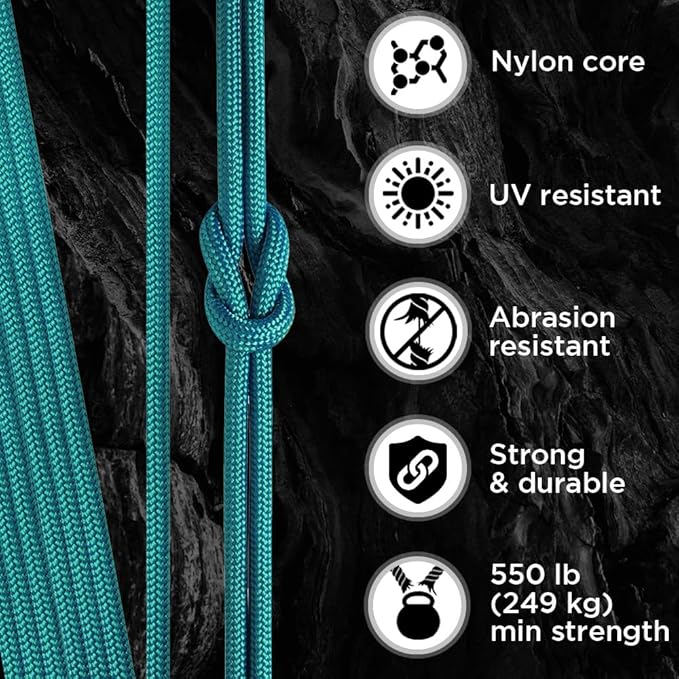 TECEUM Reflective Paracord Rope 1000 – 1000ft/200ft/100ft/50ft – 40+ Colors – Glow in The Dark – para Cord – Utility Rope for Survival, Hunting & Camping Gear – Nylon String, Camping Rope, Tent Cord