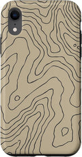 Coyote Country Guide Lines Topographical Contour Map Case for iPhone XR