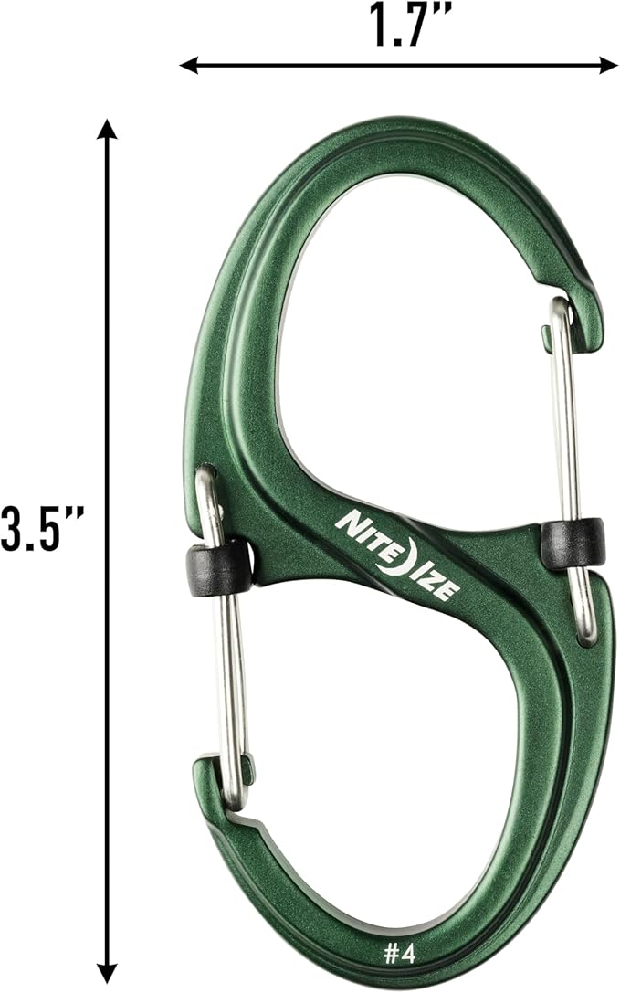 Nite Ize S-Biner XT SlideLock Dual Carabiner - Working Load Limit of 500 lb - Heavy-Duty Locking Carabiner - Durable Aluminum Body & Independent Gates - Camping, Travel & Everyday Carry