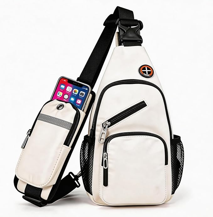 JENAGREEN Waterproof Sling Backpack Crossbody Sling Bag for Women Men, Multipurpose Travel Hiking Adjustable Chest Bag Casual Daypack