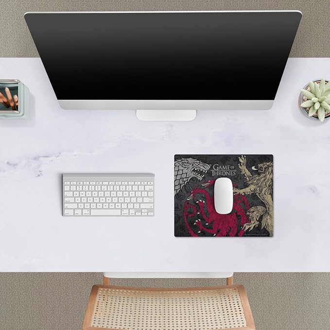 Head Case Designs Officially Licensed HBO Game of Thrones Stark, Targaryen, Lannister Graphic Art 9.84 x 11.81 x 0.12 inches (250 x 300 mm) - S Gaming Office Desk PC Keyboard Mouse Mat Pad
