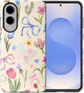 for Samsung Galaxy S25 Edge Case,HL2 Aesthetic Flower Preppy Collage Hybrid 2 Layer Hard Shell Silicone Protective Pattern Design Case