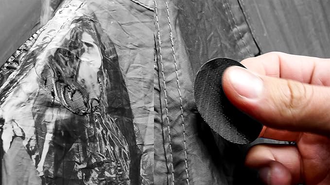 aZengear Repair Patches - Waterproof, Self-Adhesive, Tear-Cold-Heat-Resistant Polyester Fabric to Fix Down Jacket, Puffer, Snowsuit, Shoe, Tent, PVC, Clothing, Upholstery (Graphite)