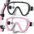Bairuifu 2-Pack Snorkel Gear for Adults | Enhanced Anti-Fog & Anti-Leak Snorkeling Mask | Breath-Free Dry Snorkel | 180° Panoramic View with Quick-Dry Bags