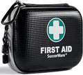 SuccorWare 150 Pieces Mini First Aid Kit - Small Medical Kit with Hard Shell - Emergency First Aid Kit for Car, Travel, Home, Outdoor, Office, Camping, Hiking (Black)