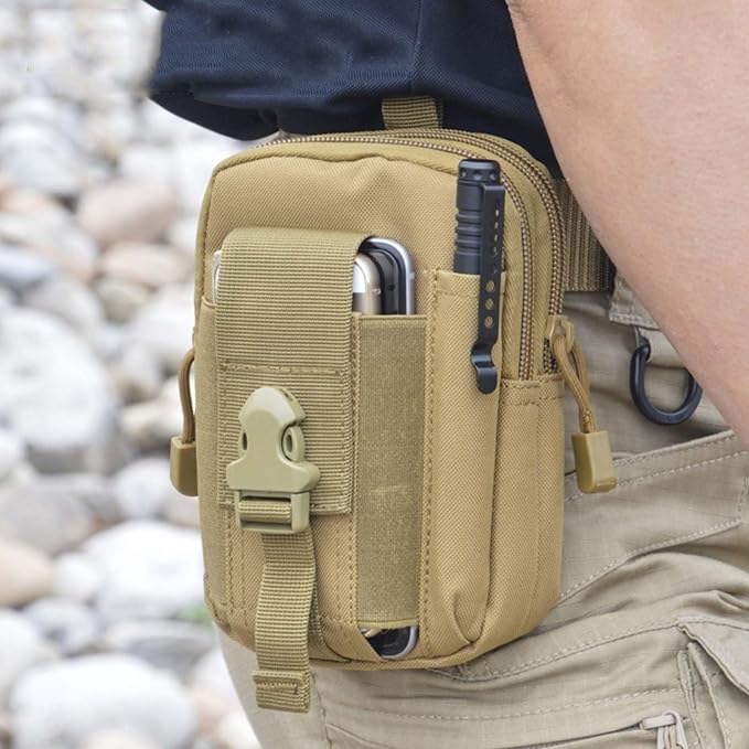 Belt Pouch, Tactical Molle Phone Pouch EDC Utility Pouches Waist Bag, Small Cell Phone Holster Gear Tool Gadget Pocket for Men