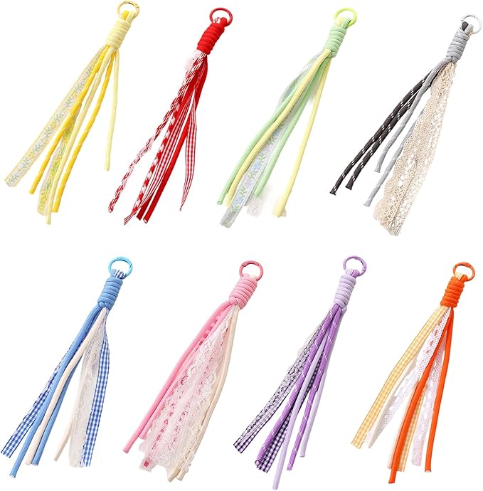 8/13/18/20/30 Pack Paracord Keychain Rope Bag Charms Colorful Braided Charms for Key Chain Purse Backpack Handbag