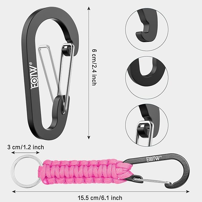 EOTW Paracord Keychain for Men Women Paracord Carabiner Backpack Keychain with Aluminum Clip for Camping Hiking Outdoor Gear