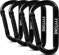 Black Steel Heavy Duty Carabiner Clip, 880 lbs 3" Carabiners D Ring Spring Snap Hooks for Hammocks, Camping, Hiking, Keychains, Outdoors and Gym, Dog Leash.