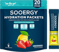 Electrolytes Powder Packets Sugar Free Hydration Packets, Liquid Daily IV Electrolyte Drink Mixex for Rehydration with Electrolytes, Vitamins, 0 Calorie, Lemon Strawberry Flavor, 20 Sticks
