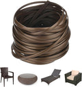 M METERXITY 1-Pack Wicker Repair Kit, 5mm x 33ft/10m Plastic Flat Rattan Replacement Supplies for Patio Furniture Repair/Basket Making/Chair Weaving, Synthetic Woven Rattan [Copper]