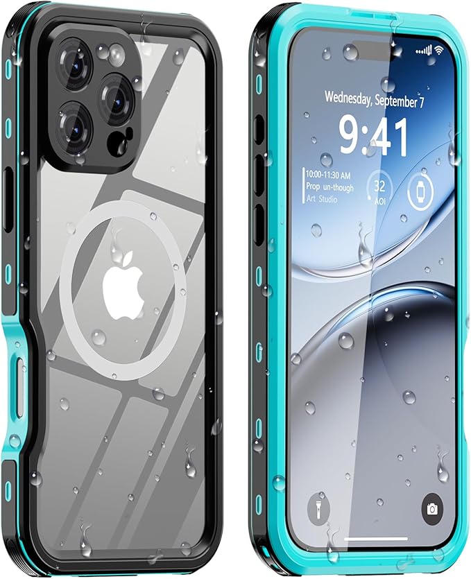 for iPhone 16 Pro Max Case Waterproof | Shockproof Dust Proof Phone Case Cover with Screen Protector for iPhone 16 Promax - Blue