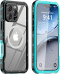 for iPhone 16 Pro Max Case Waterproof | Shockproof Dust Proof Phone Case Cover with Screen Protector for iPhone 16 Promax - Blue
