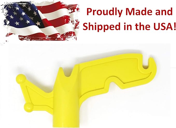 JSP Manufacturing Multi-Purpose Plastic Utility Hook Screw On Pole Attachment (Pole NOT Included) - Hang Christmas Lights, Bird feeders, Sting Lights, Ropes, Boat Lines (1, Yellow)