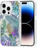 MOSNOVO Case for iPhone 14 Pro, [Buffertech 6.6ft Military-Grade Drop Protection] [Anti Peel Off Tech] Clear TPU Bumper Phone Case Cover Design - Tropical Rainforests