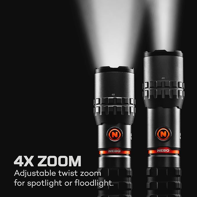 NEBO SLYDE KING Flashlight | High Lumens, Rechargeable COB Work Light & LED Flashlight, Waterproof, Magnetic Base, Great for Camping & Hunting, Includes Charging Cable