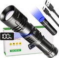 Rechargeable LED Flashlights 10000.00 High Lumens,𝟐𝟎𝟐𝟔 𝐍𝐞𝐰 High Powered Waterproof Tactical Flashlight Spotlight Flashlight for Home, Bright Flashlight Black for Outdoor Camping Emergency