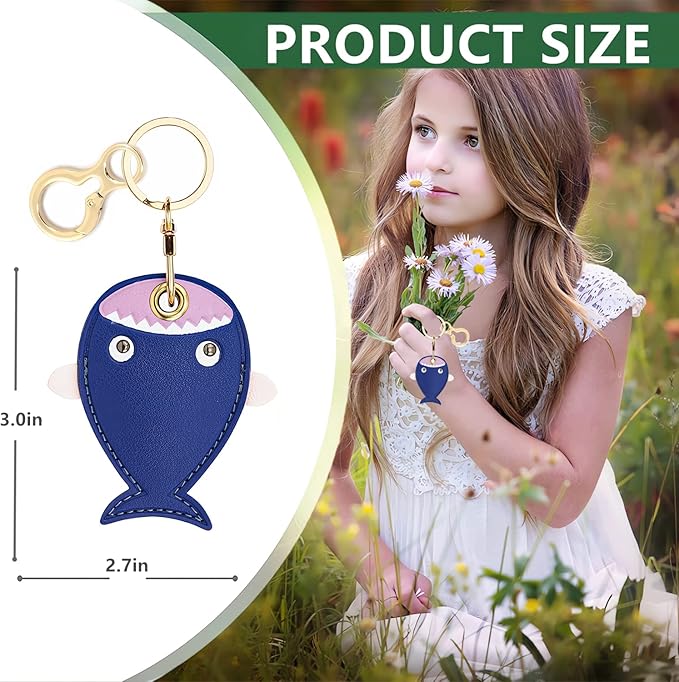 Leather Keychain Holder Case Compatible with AirTag,Cute air tag Cover with Keychain Ring,GPS Tracker Case for Keys