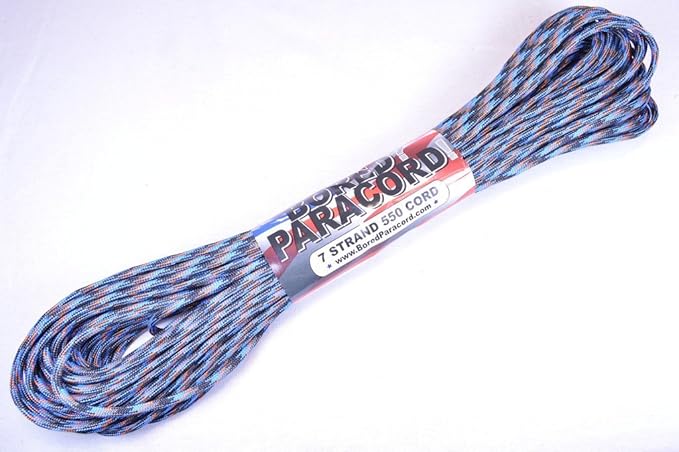 BORED? PARACORD! 550 lb Paracord – Ideal for Crafting, DIY Projects, Camping, Military & Active Outdoors – 300+ Colors – Tactical Parachute Cord Type III – Strong - Survival Camo 100 Feet