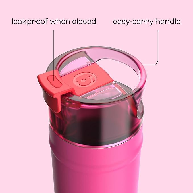 bubba 24 oz Dualsip Insulated Stainless Steel Water Bottle with Straw - Reusable, Leakproof, Lightweight, Dishwasher Safe, Lead-Free and BPA-Free, Flora Aura