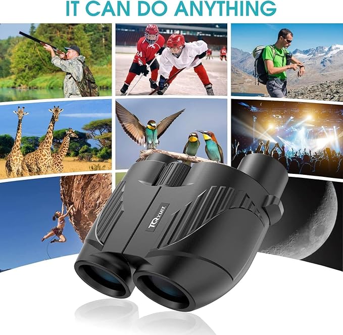 20X25 Compact Binoculars for Adults,Large Eyepiece Waterproof Binocular,Easy Focus Small Binoculars for Bird Watching,Hiking and Concert, Black