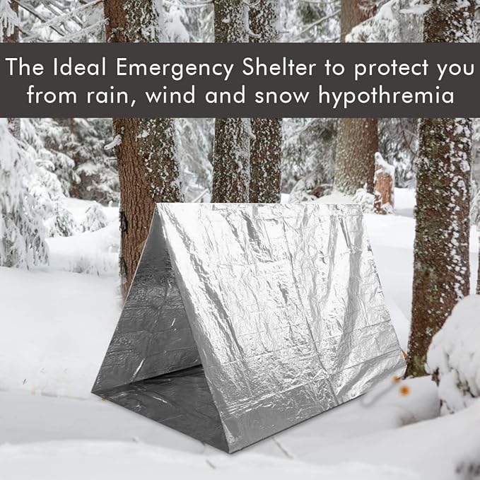 NOVAMEDIC Emergency Mylar Foil Thermal Blankets - Pack of 200, 84"x52", Individually Wrapped, Waterproof Survival Blanket for Camping, Outdoors, First Aid Kit & Travel, Lightweight & Compact, Silver