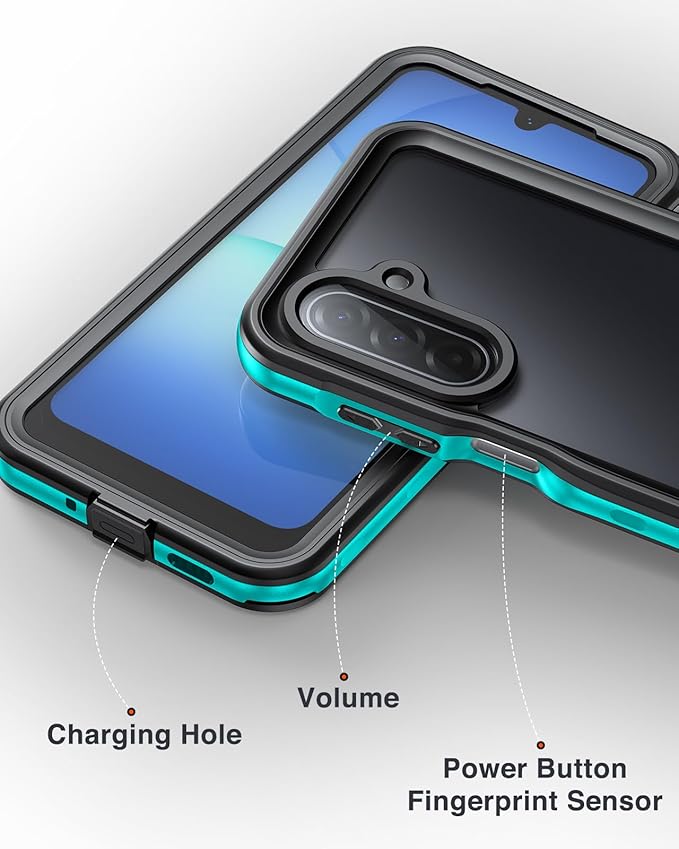 Lanhiem for Samsung Galaxy A17 5G Phone Case, IP68 Waterproof Dustproof, Built-in Screen Protector, Rugged Full Body Shockproof Protective Cover for Samsung A17 5G / 4G 6.7", Blue