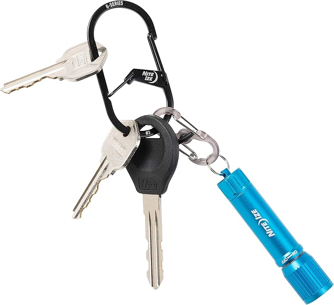 Nite IZE GS3-01-R6 G-Series Dual Chamber Carabiner, Size #3 1-Pack, Black