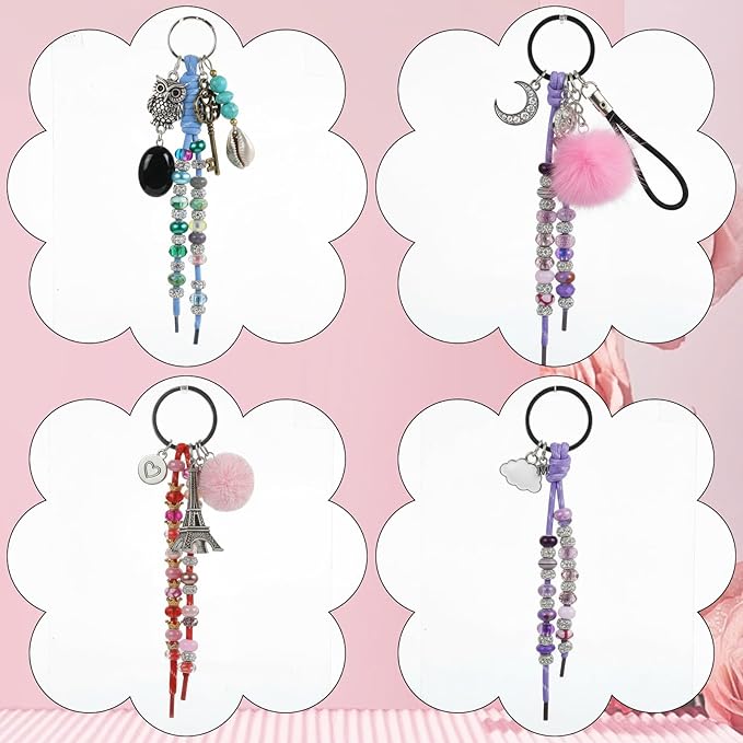 12 PCS Paracord Keychain Bag Charms, Colorful Paracord Rope Keychain Braided Keychains Charms Handwoven Nylon Rope Keychains Knot Lanyard Keyring for Purse Backpack Handbag Decoration Accessories