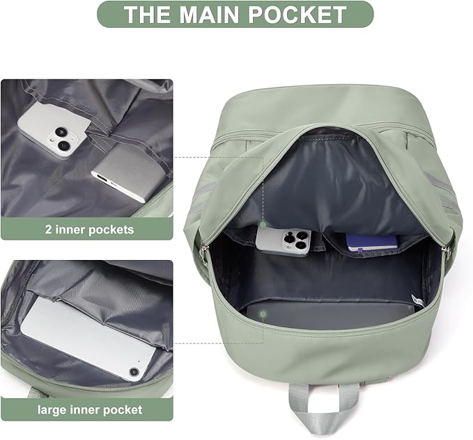coofay Gym Backpack For Women Waterproof Backpack With Shoe Compartment Lightweight Travel Backpack Sports Backpacks Large Gym Bag