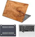 Case for New MacBook Pro 15 inch 2019 2018 2017 2016 Release (Model A1990 A1707),Anti-Fingerprint Hardshell Protective Case Cover & Keyboard Cover for Pro 15.3",Brown Wood Grain