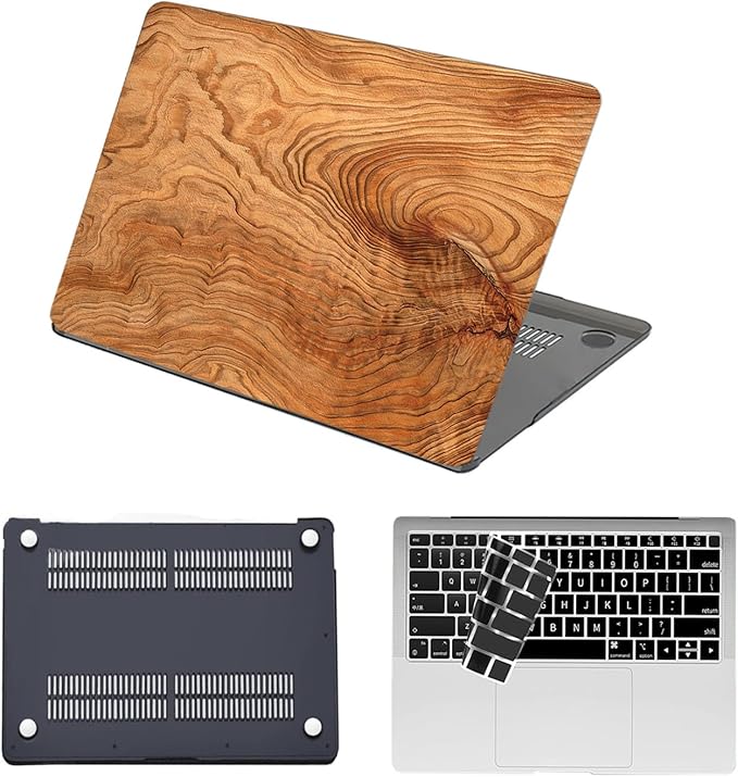 Protective Case for MacBook Pro 13 inch Retina 2015-2012 Release (Model A1502 A1425),13.3" Pretty Prints Hardshell Cover & Keyboard Cover for Laptop Pro 13.3",Brown Wood Grain