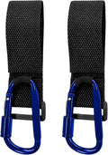 2 PCS UTV Hook for Hanging Headsets, Aluminum Alloy Stroller Carabiner Clips with Adjustable Strap, Multipurpose Roll Cage Hooks for Motorcycle Dirt Bike Scooter Owners (Dark Blue)