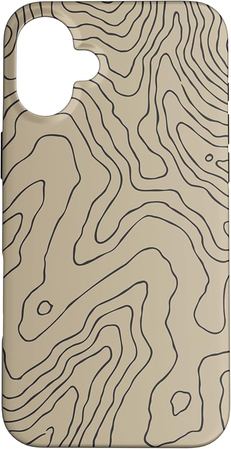 Coyote Country Guide Lines Topographical Contour Map Case for iPhone 16 Plus