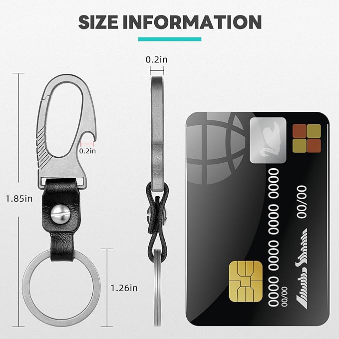 TISUR Titanium Carabiner Keychain Clip, Anti-Lost Key Ring Holder, Self-Locking Metal Gate Clip Key Chain Bottle Opener for Men Women