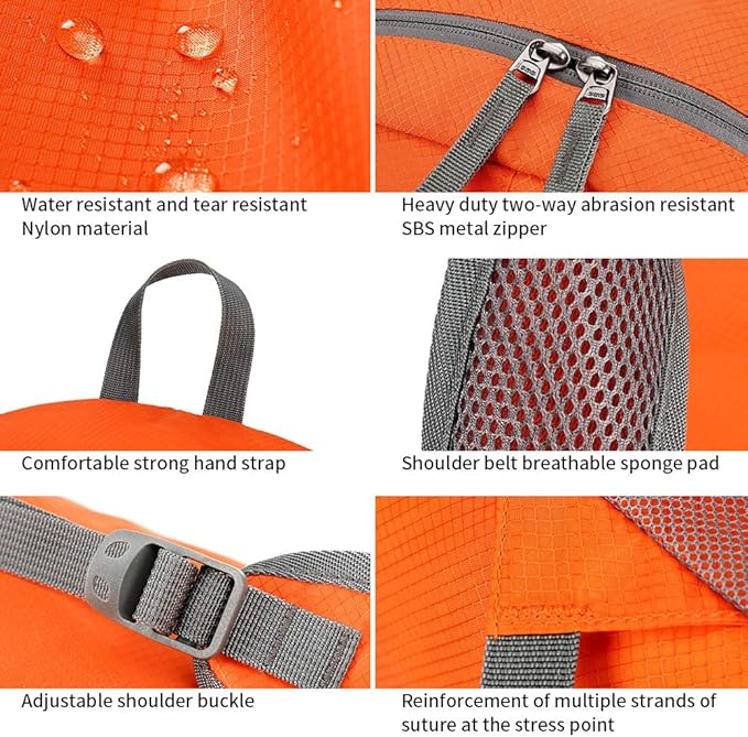 FENGDONG 35L Lightweight Foldable Waterproof Packable Travel Small Hiking Backpack Daypack for men women