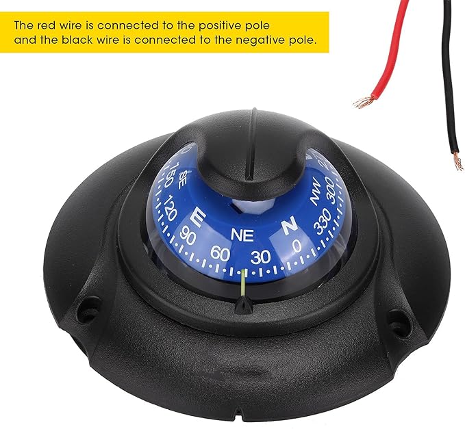 Marine Flush Mount with LED Light - High Accuracy Navigation for Boats, Yachts, Cars & Outdoor Hiking
